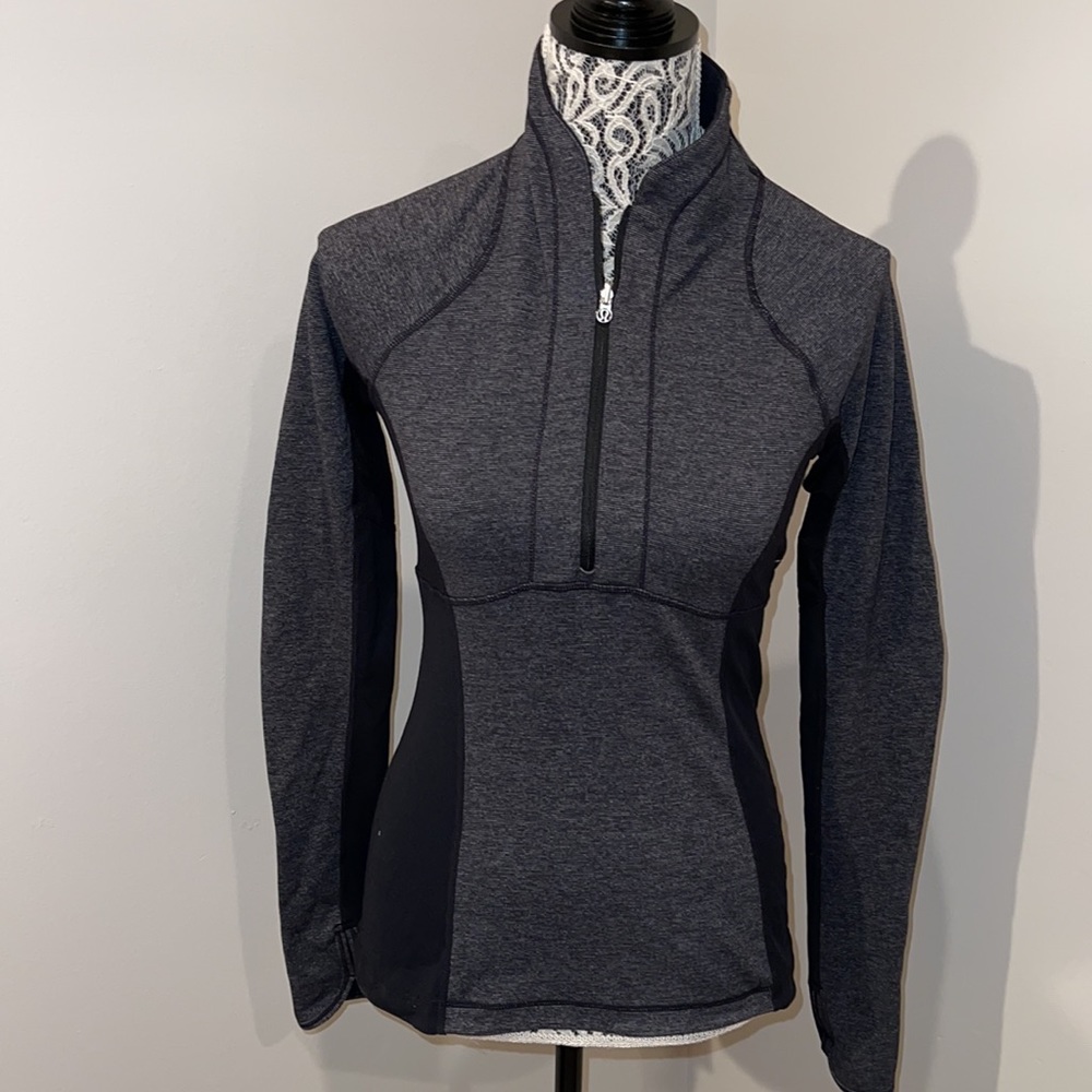 lululemon athletica Charcoal and Black Half-Zip Performance Pullover